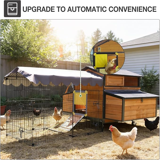 Heavy Duty Chicken Coop for 3-6 Chickens – Reinforced Metal Frame & Spacious Run with 6 Nesting Boxes, 7 Doors, Wheels – Outdoor Poultry House for Ducks, Rabbits (76.6”L x 53.8”W x 36.8”H)