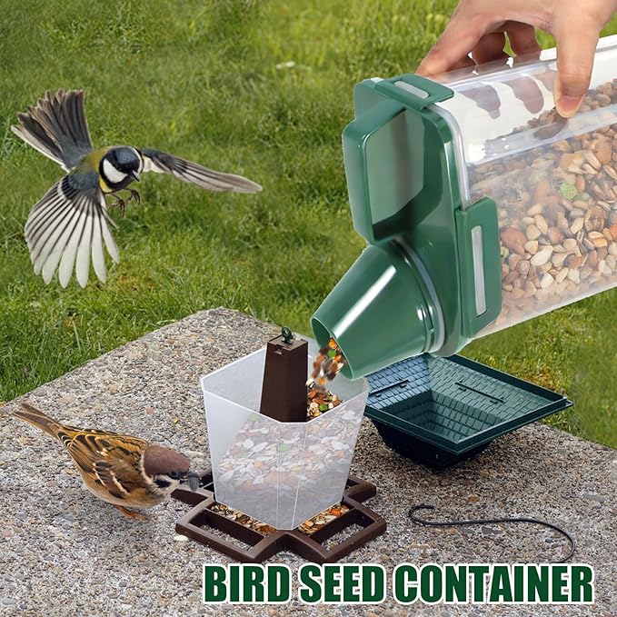2 Pack 3 Lbs Dog Cat Food Storage Containers for Travel, Portable Pet Food Storage Container, Easy-Pouring Bird Seed Dispenser, Airtight Rice Cereal Oatmeal Flour Holder -Pine Green