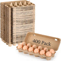400 Pcs Cardboard Egg Cartons Blank Paper Pulp Egg Cartons One Dozen Egg Cartons Container Empty Egg Tray Pulp Fiber Egg Holder for Kitchen Farm Market Family Storing Eggs, 2 x 6 Style