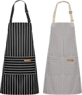 Syntus Adjustable Bib Apron with 2 Pockets Cooking Kitchen Aprons for Women Men Chef