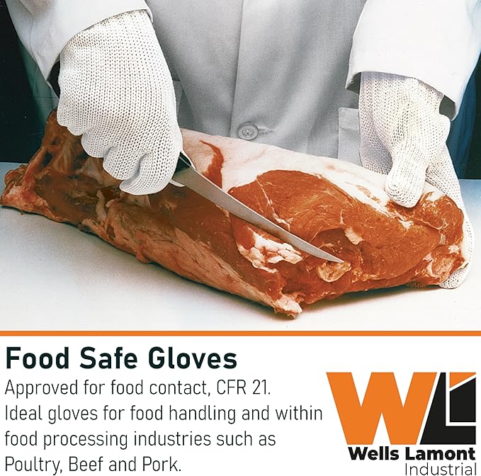 Wells Lamont Industrial Whizard Knifehandler Food-Safe Glove | 7 Gauge Latex-Free - Meat Processing, Butcher, Metal Handling