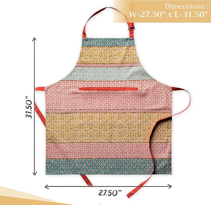 Maison d' Hermine 100% Cotton Apron for women with Pocket Kitchen Chef Apron for Men Cooking Easter Decorations