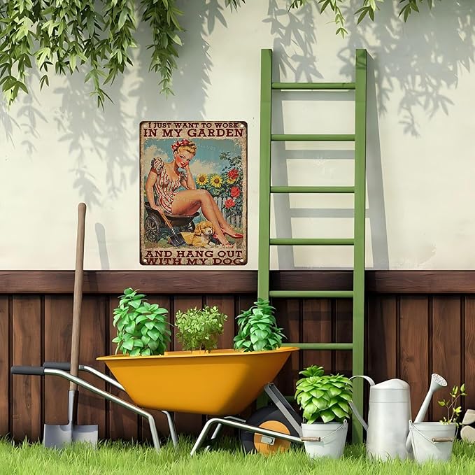 ARTWALLURE Gardening Decor Garden Sign for Yard Backyard Art Plaque Oasis Metal Sign Vintage Decor Garden Iron Painting for Greenhouse Patio Decoration 12x16inch