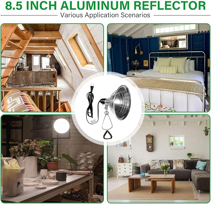 Simple Deluxe Adjustable Clamp Lamp Light Socket with 8.5 Inch Aluminum Reflector, Suit for Max 150 Watt Lamp (No Bulb Included), 6ft 18/2 SPT Cord, 4-Pack