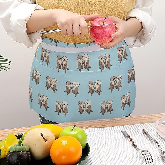 Short 3 Pockets Waist Waiter Waitress Half Apron Waterproof Chef Aprons