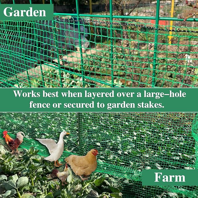 Temporary Fence Plastic Mesh Fencing, 4FT x 65FT Garden Bird Netting Safety Fence Snow Fence, Construction Fencing for Deer, Pet, Rabbits, Chicken, Dogs, Animal Barrier, Green