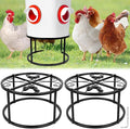 2 PCS Metal Stand for Chicken Feeder Waterer, Heavy Duty Chicken Feeder Stand Holder, Round Support Rack with 4 Rust-Resistant Iron Legs, Buckets Stand for Coop Poultry Indoor Outdoor Use, Black