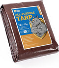 GUARD SHIELD Brown/Green Tarp 12x16 Feet Medium Duty Outdoor Waterproof Multi Purpose Poly Tarps Cover 7mil