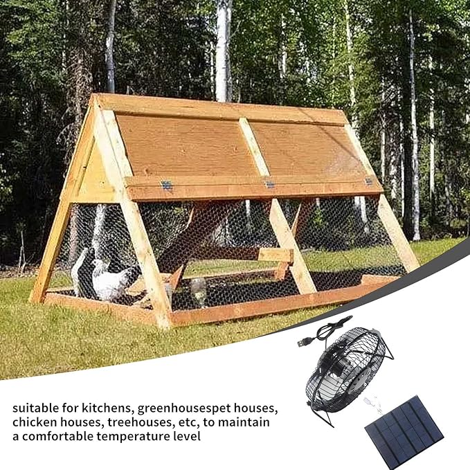 5w Solar Powered Exhaust Fan for Shed Fan Waterproof Solar Powered Fan Kit for Chicken Coop, Pet Houses, and Windows, Solar Fan for Greenhouse USB Solar Roof Fan Cool Stuff
