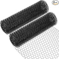 SATINIOR 2 Sheets Chicken Wire Frame Mesh for Floral Arrangements Fence Garden Poultry Netting Galvanized Hexagonal Metal Chicken Wire Fencing Roll for Craft Work Garden (Black,13.7 x 160 Inches)