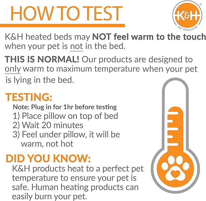 K&H Pet Products Thermo-Chicken Heated Pad Black Small 18.5 X 12.5 Inches