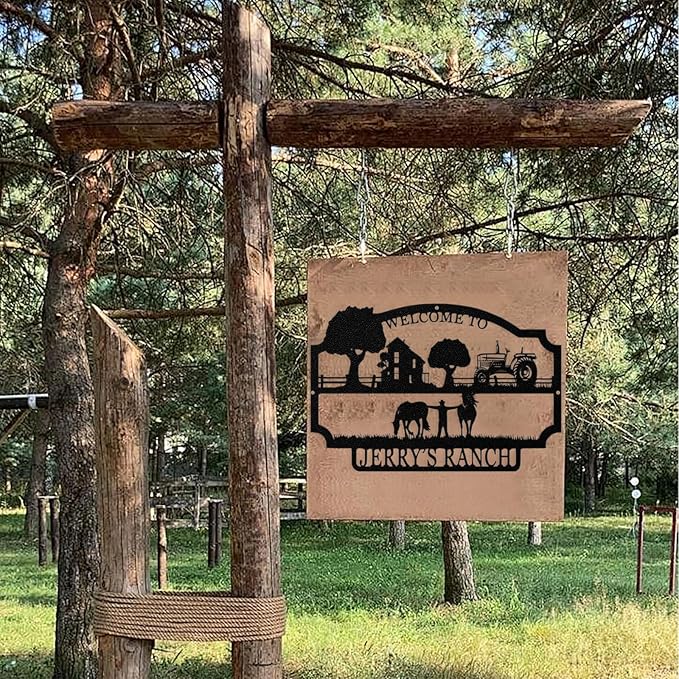 Personalized Farm Sign, Custom Ranch Sign, Custom Farm Metal Signs Outdoor, Customized Family Name Metal Signs for Farms, Ranch, Farmhouse, Housewarming Gifts