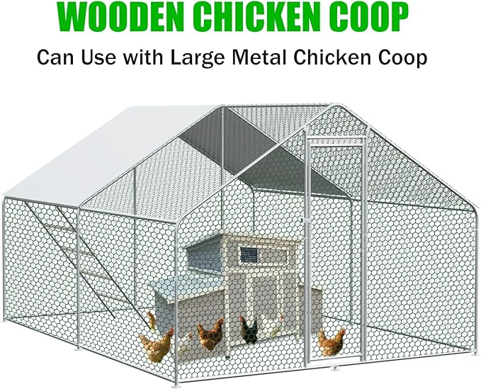 Chicken Coop, 58" Wooden Chicken Coop with 2 Sides Large Nesting Boxes for 4-6 Chickens, Poultry Hutch Rabbit Cage with No-Slip Ramp & Pull-Out Tray for Outdoor Farm Yard (Dark Grey)