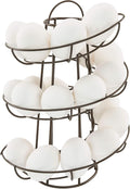 Egg Skelter Deluxe – Modern Spiraling Dispenser Rack, Brown, Stylish Kitchen Storage for Eggs