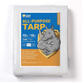 GUARD SHIELD White Tarp 10x10 Feet Medium Duty All Purpose Poly Tarps Cover 7mil