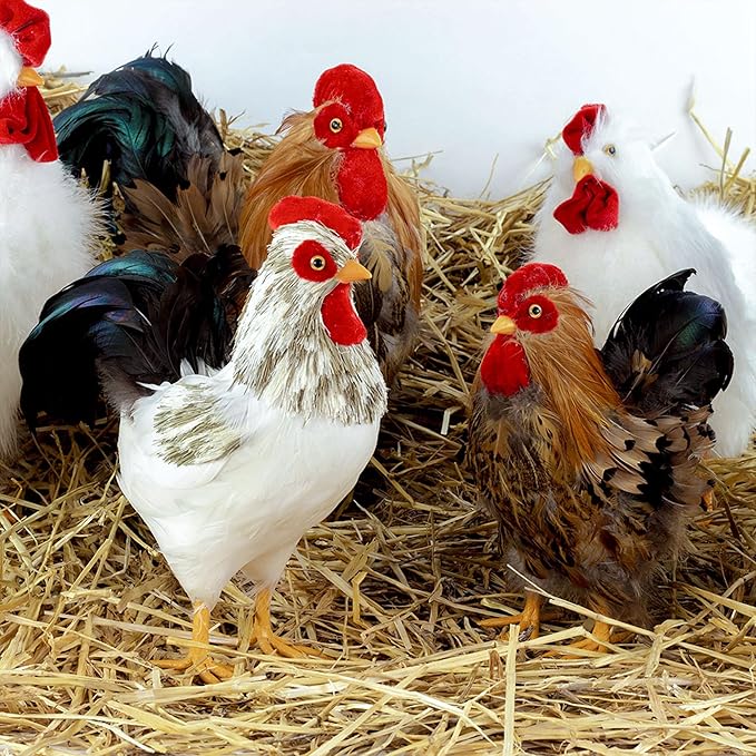 ZUCKER White Hen House Decoration | Farmhouse Decor | Chicken Statue Figurine