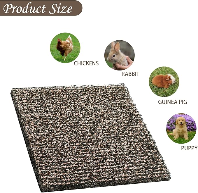 6 Pack Nesting Pads for Chicken Coop 12” x 12” Chicken Nesting Pads Washable Plastic Nesting Box Pads Chicken Coop Accessories for Chicken Hen Box Laying Eggs (Beige Brown)