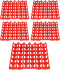 30 Cell Plastic Egg Flats, 5PCS Egg Crates Holder Tray for Storage and Transportation, Durable Reusable Design - Stackable, Space Saving, Ideal for Home and Farm Use (Red)