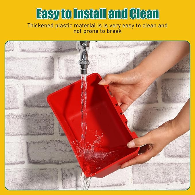2 Pack Chicken Feeder Waterer,2.5 Quart Hanging Chicken Feeder Trough with Hooks Versatile Feeding Container for Chicken Duck Goose Rabbit Duck Feeder Poultry and Livestock Water Trough（Red）