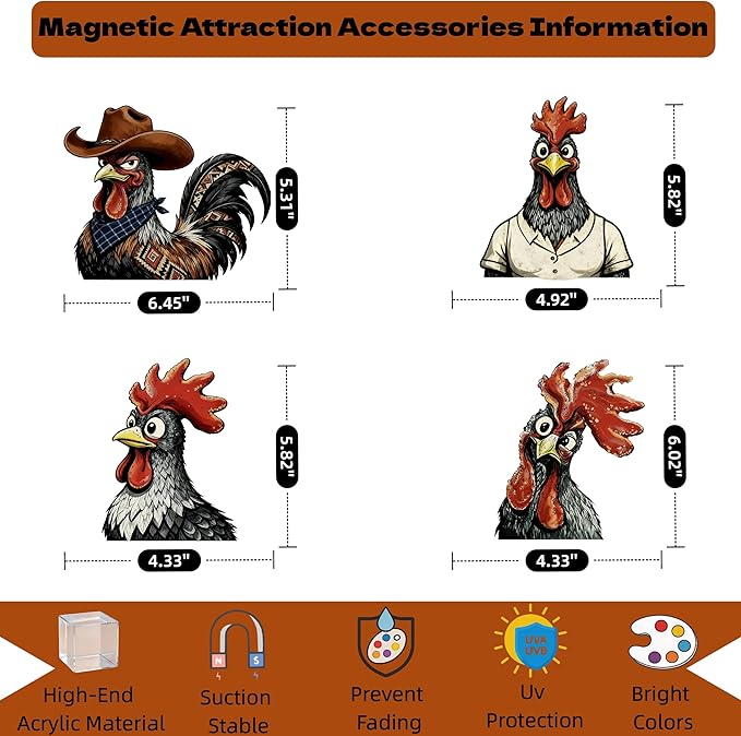 Funny DIY Magnetic Attraction Design,Vintage Chicken Decor Metal Sign, Funny Farmhouse Kitchen Wall Art, Unique Home Decor Gifts for Women, Farmhouse Style Enthusiasts, Retro Chicken Coop Accessories,8*12 Inch (Beige)