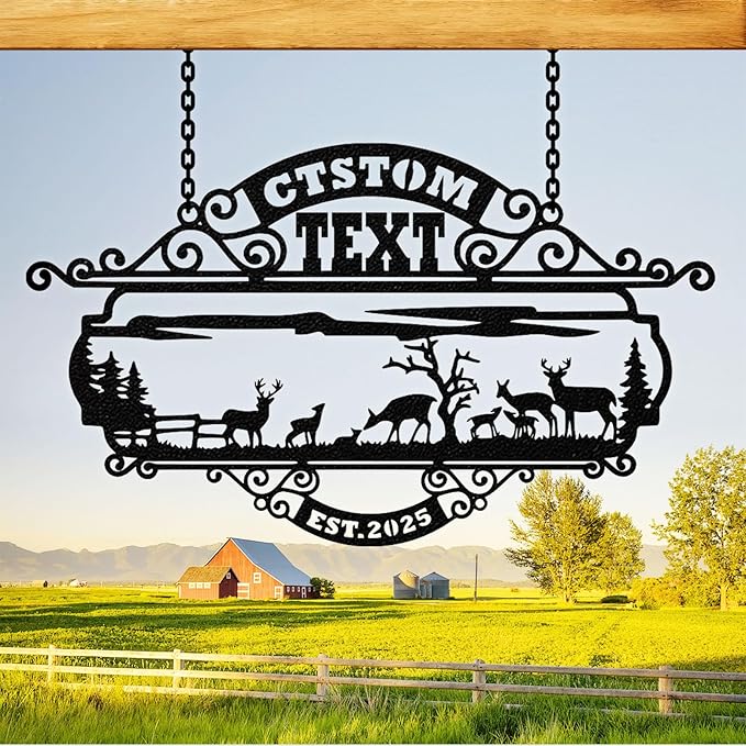 Personalized Farm Sign, Custom Farm Metal Signs Outdoor, Custom Ranch Sign, Customized Family Name Metal Signs for Farms, Ranch, Farmhouse, Housewarming Rancher Gifts
