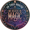 CSWLJS Vintage Metal Tin Sign “In This House We Believe in Magic” – 8×12″ Wall Decor for Home, Bedroom, Kitchen, Gift