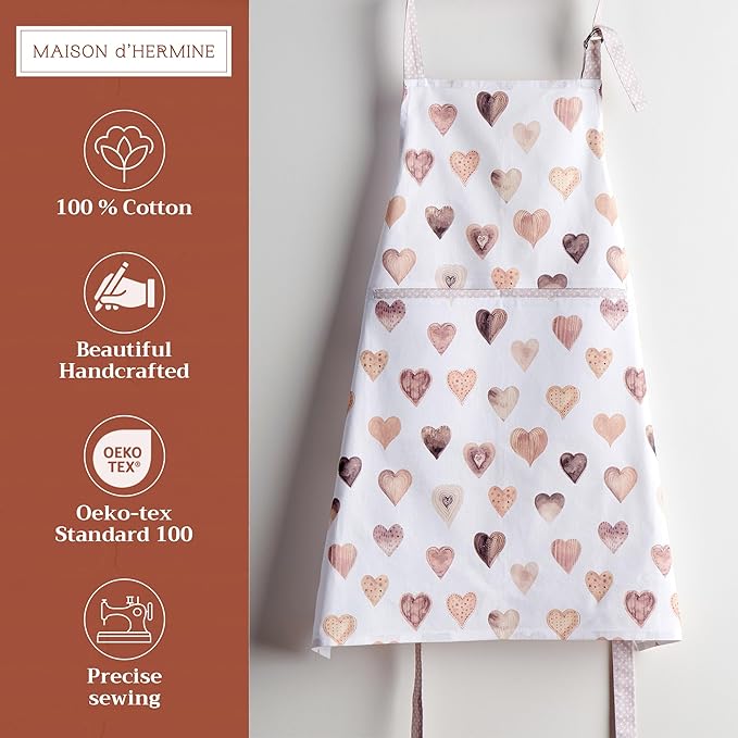 Maison d' Hermine 100% Cotton Apron for women with Pocket Kitchen Chef Apron for Men Cooking Easter Decorations