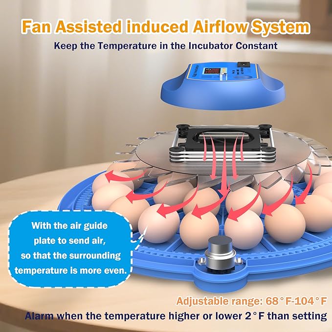Egg Incubator with Automatic Egg Turning and Humidity Control, 26 Eggs Incubators for Hatching Eggs Chicken Quail Ducks Goose Parrot for Home Lab Farm Classroom