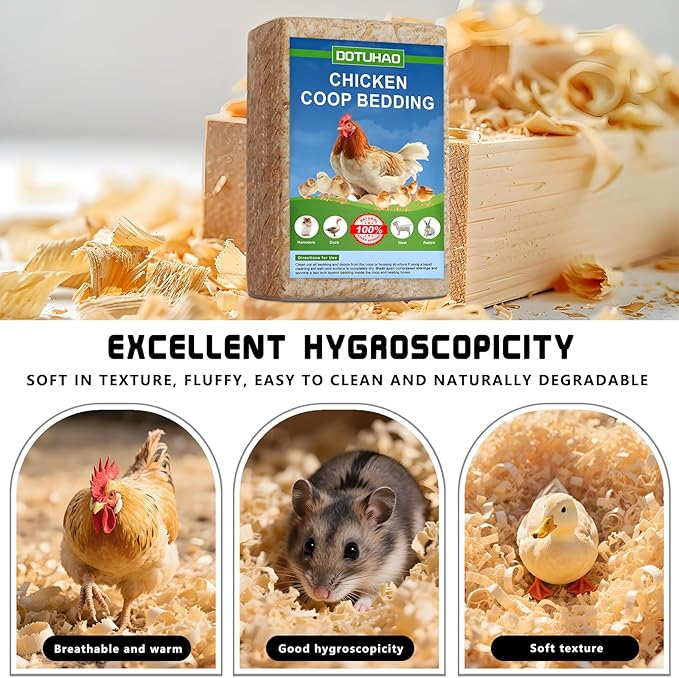 Pine Shavings | Wood Shavings | Chicken Coop Bedding | All Natural | Chicken Coop | Chickens Bedding | Pet Beddings | Small Animal Beddings | Odor Contro (6 LB)