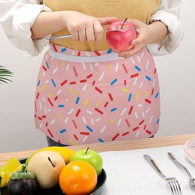 Short 3 Pockets Waist Waiter Waitress Half Apron Waterproof Chef Aprons