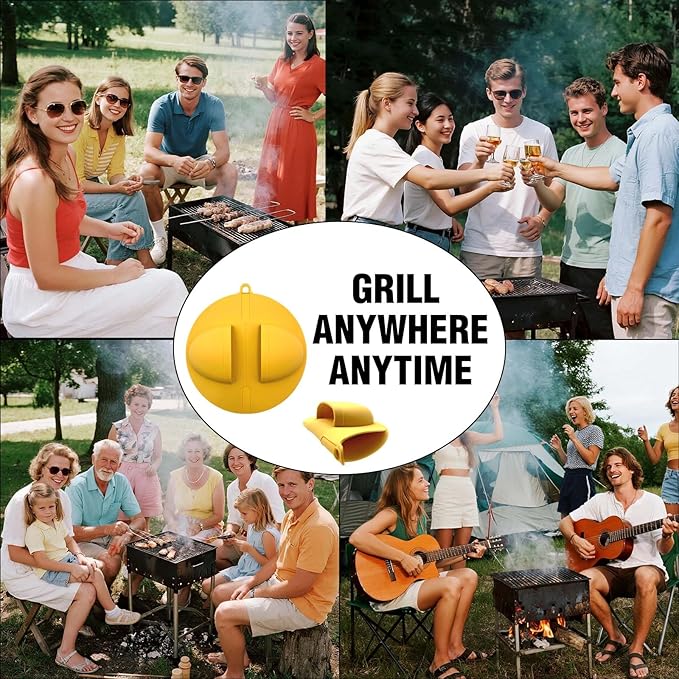 2 Pack Outdoor Grilling Mitts, Heat Resistant High Temperature Silicone Oven Grilling Gloves, Easy to Clean, Non-Slip Textured Lining, Can Be Used for Cooking, Smoking, BBQ and Food Handling.