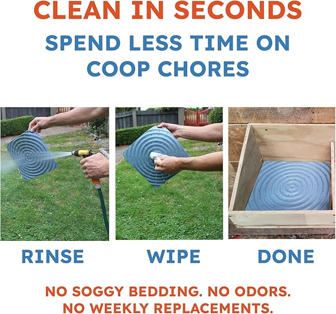 Lil'Clucker Washable Chicken Nesting Pads for Laying Eggs Nesting Pads for Chicken Coop Nesting Chickens Durable Chicken Bedding for Coop, Poultry Nest Box Pads for Chickens (Gray, 6-Pack)