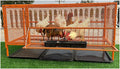 Chicken Cage Metal Poultry Breeding Coop With Pull-Out Trays Feeding Troughs And Wheels Chickens Coop Run Enclosure Pen For Yard Farm Small Animals Duc(Size:100*60*73cm(39.3*23.6*28.7in),Color:Orange)