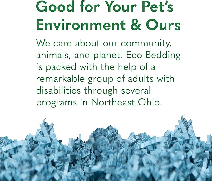 ECO BEDDING 99% Dust Free Paper Bedding for Small Pets and Birds, Blue, 1.5 lb (Expands to 30 L)