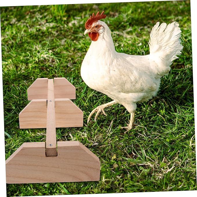 Wooden Chick Perch Stand for Brooder Chicken Roosting Bar Natural Finish Heavy-Duty Chicken Toy for Coop Suitable for Chicks and Birds