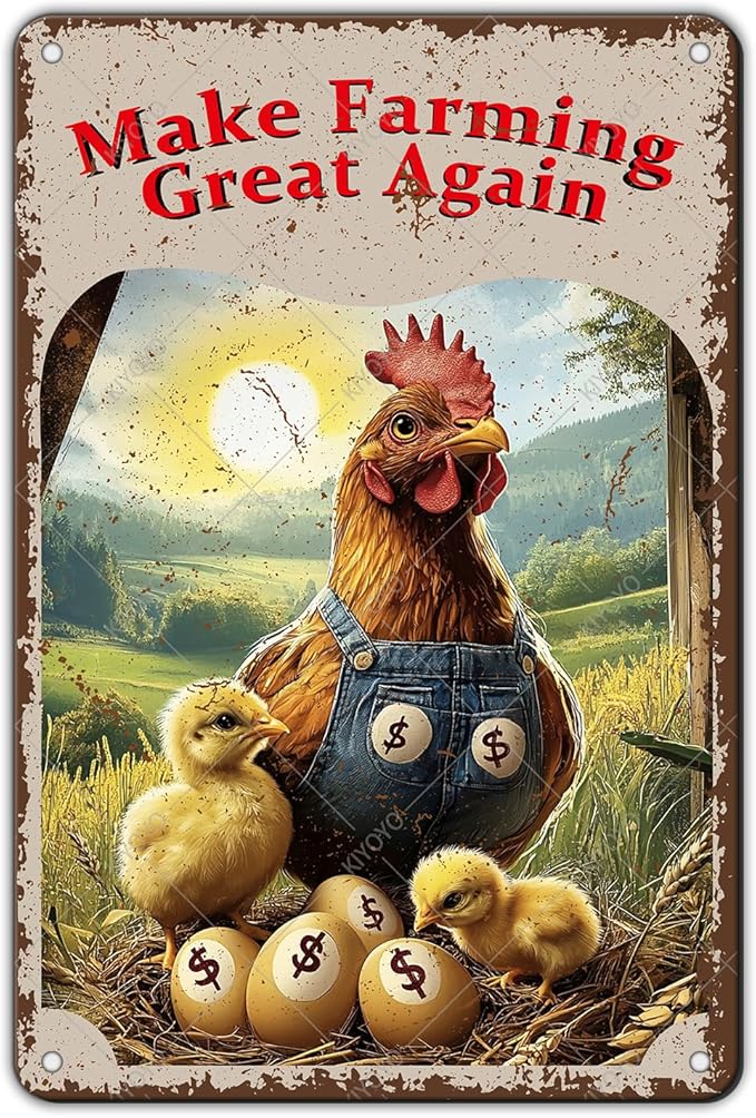 Make Farming Great Again Chicken Coop Signs Rustic Farmhouse Chicken Coop Farmers Market Decor Backyard Poultry Lovers 12x8 Inch