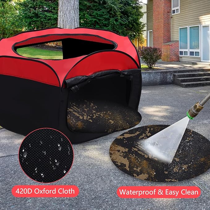 Brooder Box for Chick, Portable Baby Chicken Coop with Double Door and Zippered Cover, Small Animal Playpen Brooding Up to 15 Chicks, Ducklings, Waterproof Breathable Poultry Habitat Supplies