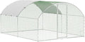 Large Metal Chicken Coop, Walk-in Poultry Cage, Chicken Run Pen House with Waterproof & Anti-Ultraviolet Cover Chicken Coop Run with Double Lockable Doors for Outdoor and Backyard 9.8 x 13.1 x 6.6 ft