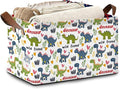 Cute Dinosaur Storage Basket,Fern Plant Collapsible Storage Bin Cubes for Living Room Bedroom Blankets Home Storage 17x11.5x10Inch