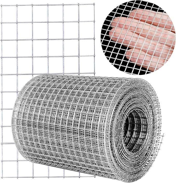 Hardware Cloth 4'' x 20' 1/4 in Galvanized Wire Mesh Roll (23 GA) Chicken Wire Fence Roll for Chicken Pen/coop Fences, Screen mesh, Rabbit/Snake Fences, Poultry enclosures, Handicraft Making, etc.