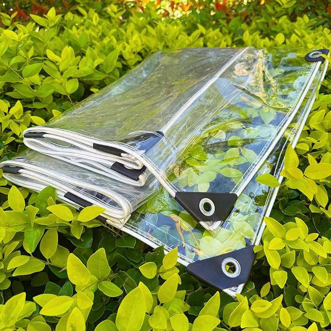 Clear Tarp, 8x20ft Clear Tarps with Grommets,14 MiL Heavy Duty Waterproof with Reinforced Edge for Patio and Pavilion,Porch and Outdoor Garden Household Tarpaulin