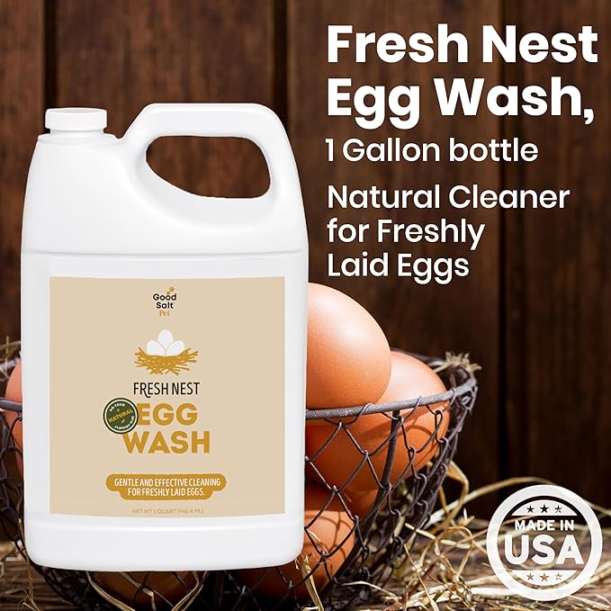 Clean Republic Good Salt Pet Fresh Nest Egg Wash, Natural Cleaner for Freshly Laid Eggs, Made in the USA, 1 Gallon Bottle