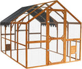 Endark 110" Large Walk-in Chicken Coop: A Spacious Outdoor Yard & Playpen with Waterproof Roof. Features Durable Wood Construction for Superior Rain Protection (Brown) (Brown)