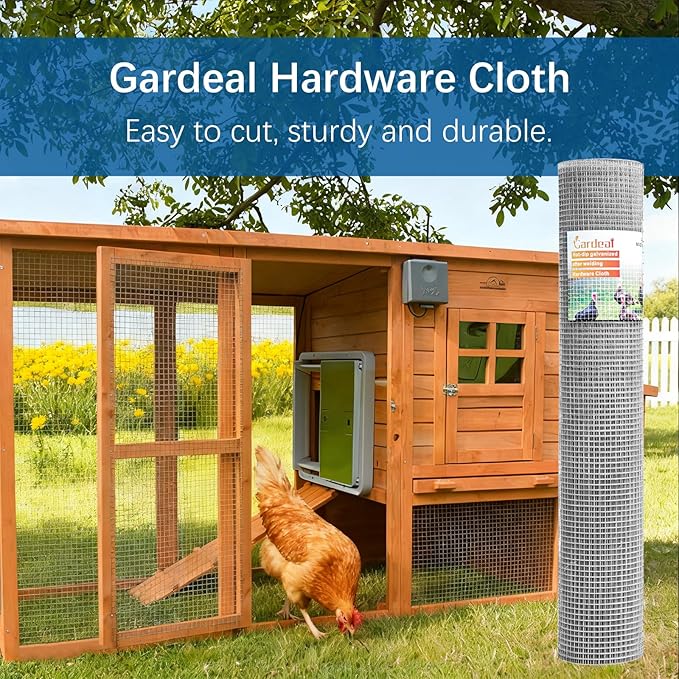 19 Gauge 1/2 Inch Hardware Cloth - Double Hot-Dipped Galvanized After Welding Steel Mesh - Duty Rust Proof Fencing for Gardens, Poultry Animal Netting Cage Screen (48inx1200in)