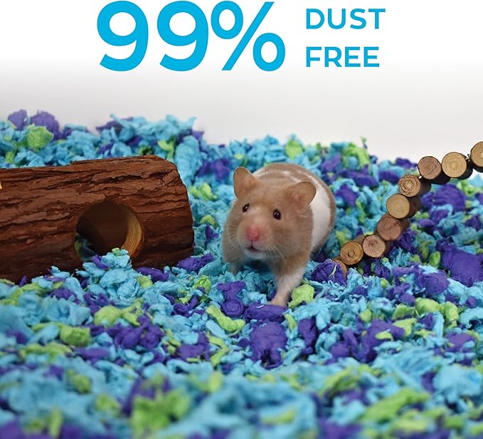 Carefresh 99% Dust-Free Sea Glass Natural Paper Small Pet Bedding with Superior 10 Day Odor Control & Absorption, for Guinea Pigs, Hamsters, Rabbits, & Rats, 50 L