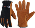 HANDLANDY Leather Work Gloves for Men and Women, Utility Tough Cowhide Glove