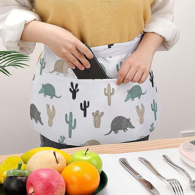 Unisex Half Waiter Waist Short Apron Waterproof Chef Works Waitress Aprons