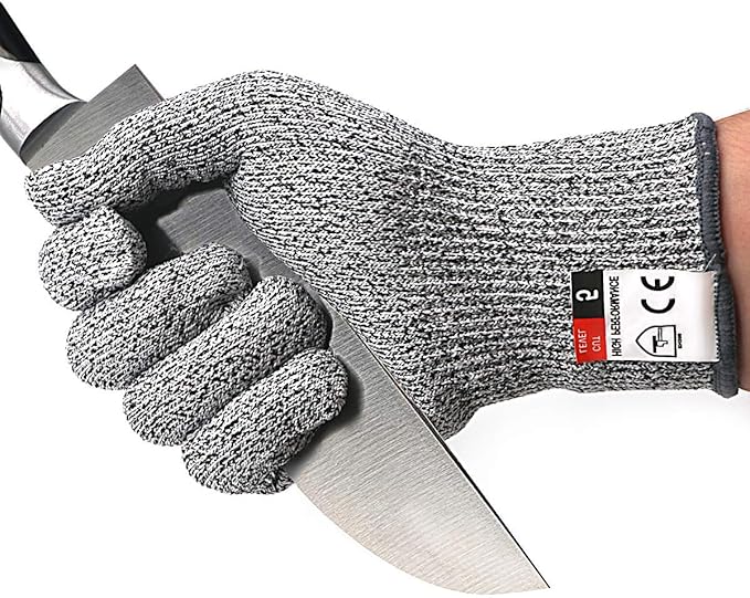 DEYAN Cut Resistant Gloves, Level 5 Protection Safety Cutting Glove, Kitchen Cuts Gloves for Chef Oyster Shucking, Mandolin Slicing, Meat Cutting and Wood Carving(M-2 Pairs)