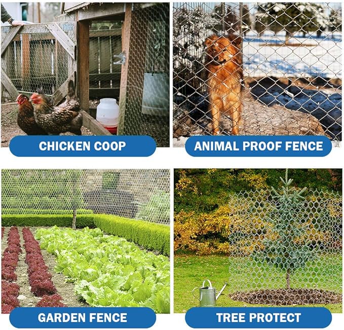 Fencer Wire 20 Gauge Galvanized Poultry Hex Netting with 2 inch Mesh