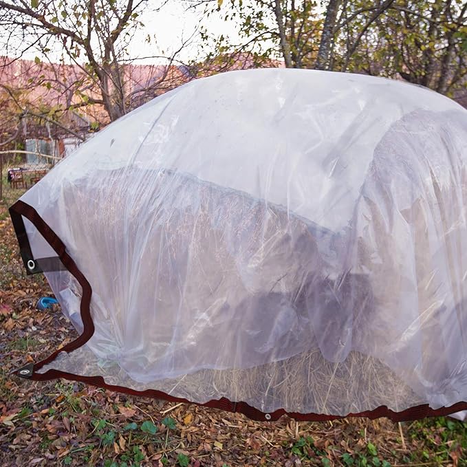 Clear Tarp - Heavy Duty Waterproof - with Grommets Small Tarp, 5x6ft Clear Vinyl Patio Enclosure Tarpaulin for Porch Cover Chicken Coop Covers for Winter Transparent Lonas